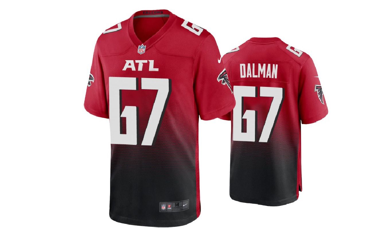 Men Atlanta Falcons #67 Drew Dalman Nike Red Game NFL Jersey